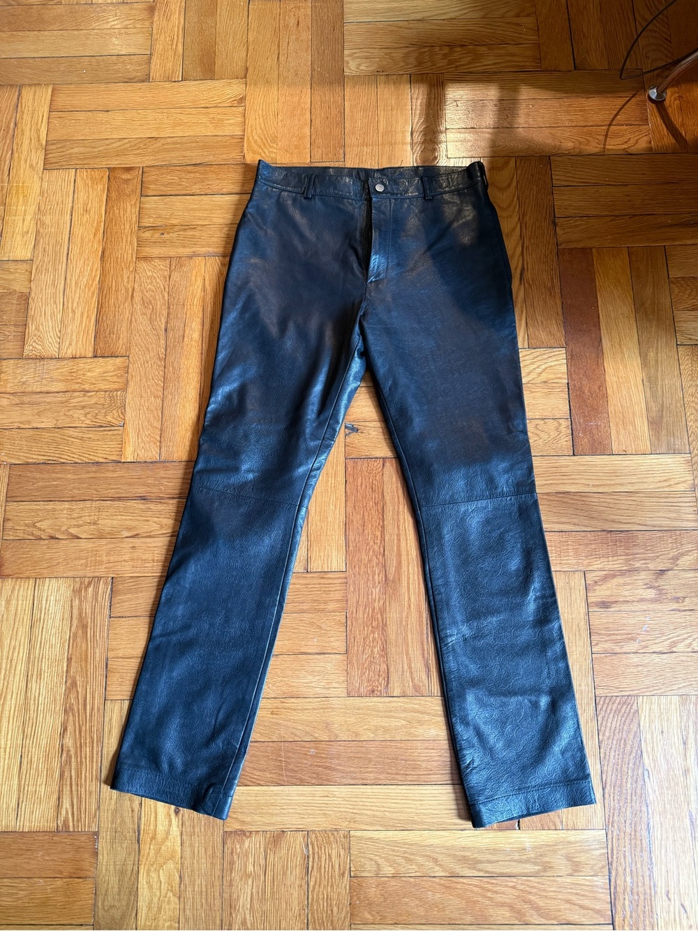Valentino Black Straight Leather Jeans
